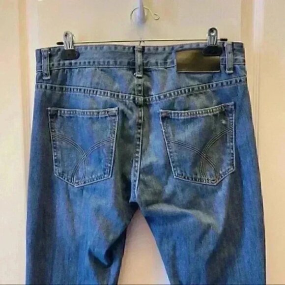 Calvin Klein Men’s Jeans Slim Fit Distressed 100% Cotton Stonewash Blue Size 31 - Picture 7 of 16